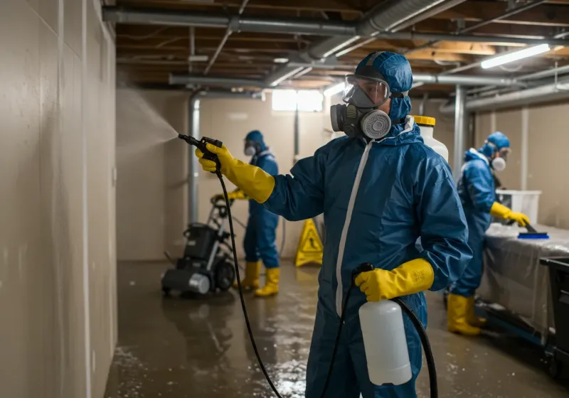 Basement Sanitization and Antimicrobial Treatment process in Calera, AL