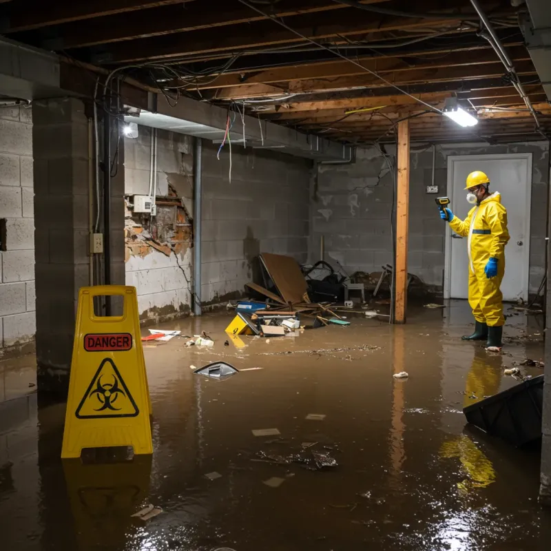 Flooded Basement Electrical Hazard in Calera, AL Property