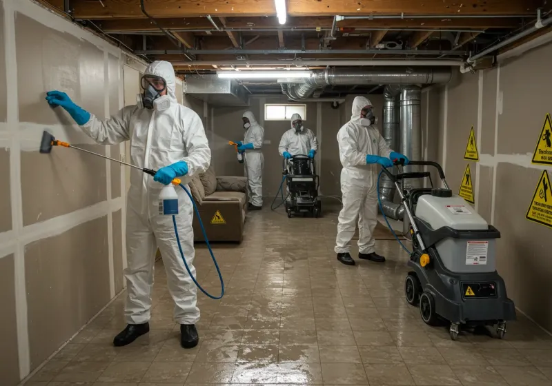 Basement Moisture Removal and Structural Drying process in Calera, AL